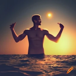 ai generated image of man with sunshine on his shoulders